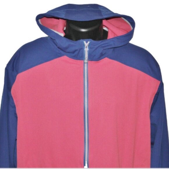 Peter Millar Hyperlight 3L Link Hoodie Waterproof Full Zip Jacket, XL, Rose/Blue - Picture 1 of 10